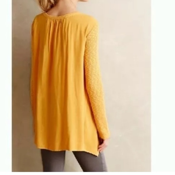 Left of Center Butter Yellow Asymmetrical Long Sleeve Top - Picture 2 of 10